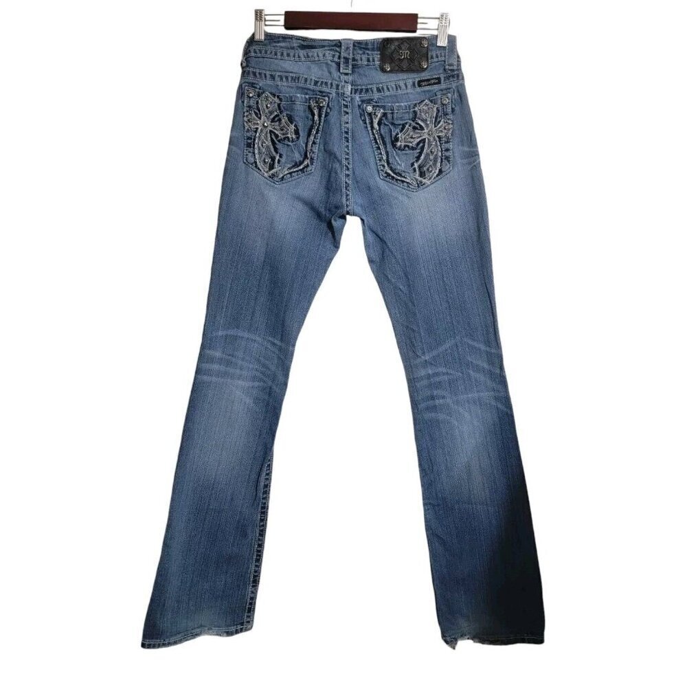 Miss Me Jeans Women 29 Boot Western Blue Denim Boho Bling Y2K Hip Hop JP5648B